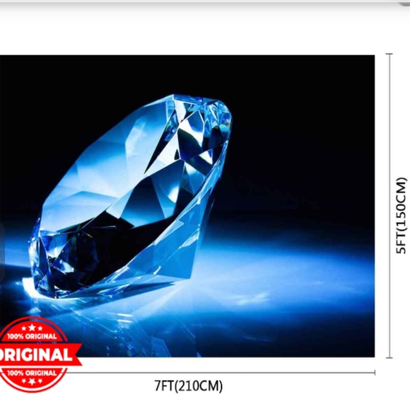 FUERMOR 7x5ft Background Black & Blue Diamond Photography Backdrop NWT - Picture 2 of 3